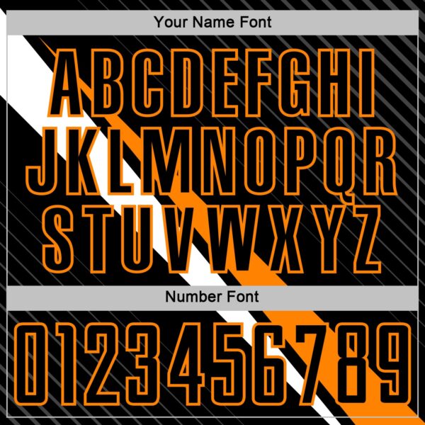 Custom Black Bay Orange-White Diagonal Stripes Sports Sublimation Soccer Uniform Jersey