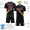 Custom Black Purple-Yellow Diagonal Stripes Sports Sublimation Soccer Uniform Jersey