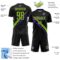 Custom Black Neon Green-Purple Diagonal Stripes Sports Sublimation Soccer Uniform Jersey