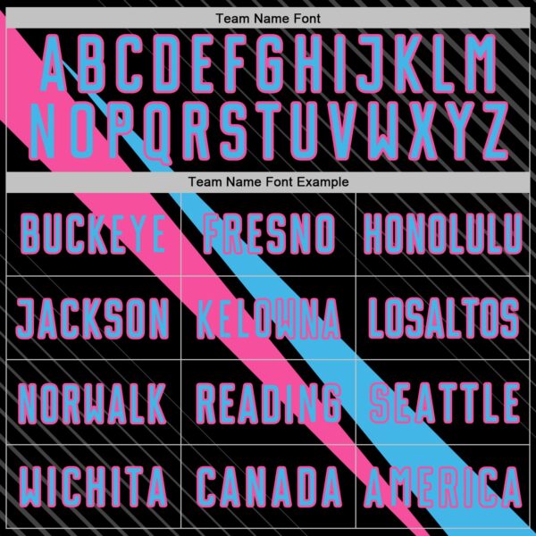 Custom Black Sky Blue-Pink Diagonal Stripes Sports Sublimation Soccer Uniform Jersey