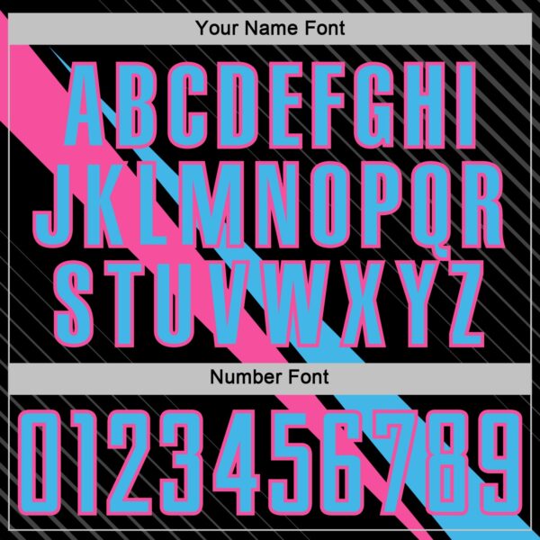 Custom Black Sky Blue-Pink Diagonal Stripes Sports Sublimation Soccer Uniform Jersey