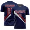 Custom Navy Crimson-White Diagonal Stripes Sports Sublimation Soccer Uniform Jersey