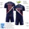 Custom Navy Crimson-White Diagonal Stripes Sports Sublimation Soccer Uniform Jersey