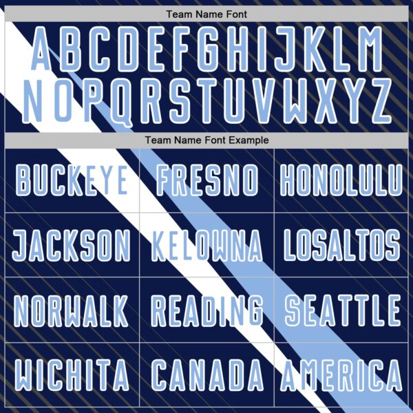 Custom Navy Light Blue-White Diagonal Stripes Sports Sublimation Soccer Uniform Jersey