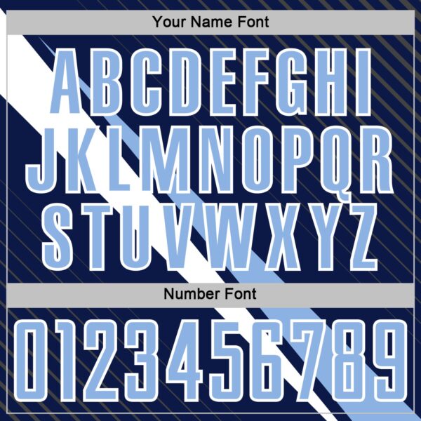 Custom Navy Light Blue-White Diagonal Stripes Sports Sublimation Soccer Uniform Jersey