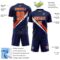 Custom Navy Orange-White Diagonal Stripes Sports Sublimation Soccer Uniform Jersey