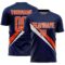 Custom Navy Orange-White Diagonal Stripes Sports Sublimation Soccer Uniform Jersey