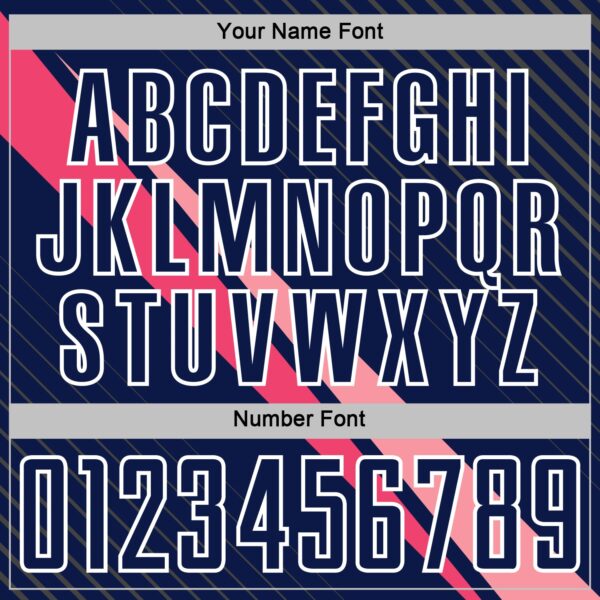 Custom Navy White-Pink Diagonal Stripes Sports Sublimation Soccer Uniform Jersey