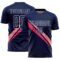 Custom Navy White-Pink Diagonal Stripes Sports Sublimation Soccer Uniform Jersey