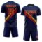 Custom Navy Red-Old Gold Diagonal Stripes Sports Sublimation Soccer Uniform Jersey