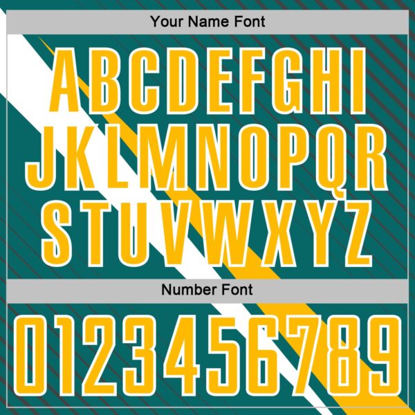 Custom Teal Gold-White Diagonal Stripes Sports Sublimation Soccer Uniform Jersey