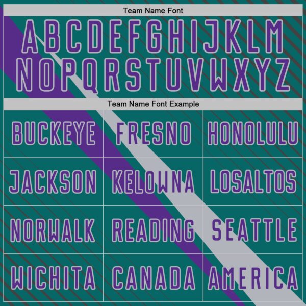 Custom Teal Purple-Gray Diagonal Stripes Sports Sublimation Soccer Uniform Jersey