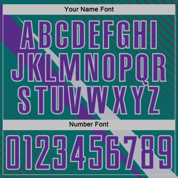 Custom Teal Purple-Gray Diagonal Stripes Sports Sublimation Soccer Uniform Jersey