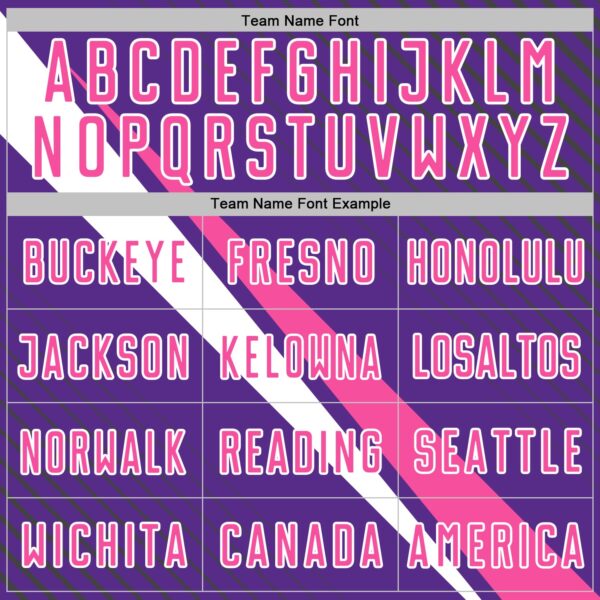 Custom Purple Pink-White Diagonal Stripes Sports Sublimation Soccer Uniform Jersey