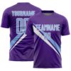 Custom Purple Light Blue-White Diagonal Stripes Sports Sublimation Soccer Uniform Jersey