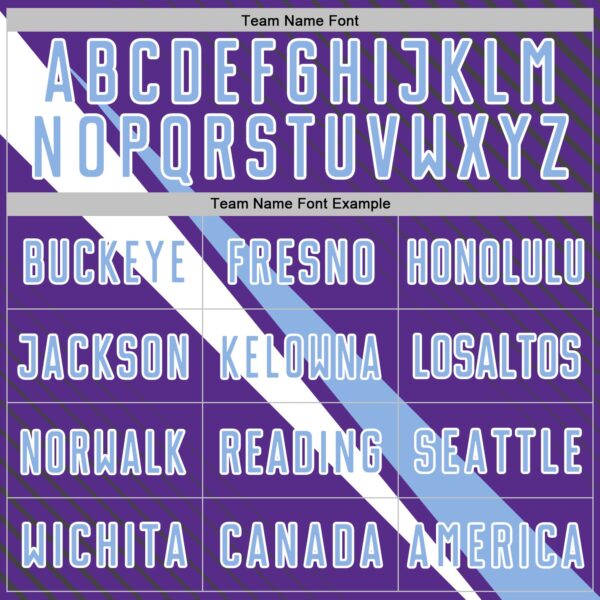 Custom Purple Light Blue-White Diagonal Stripes Sports Sublimation Soccer Uniform Jersey