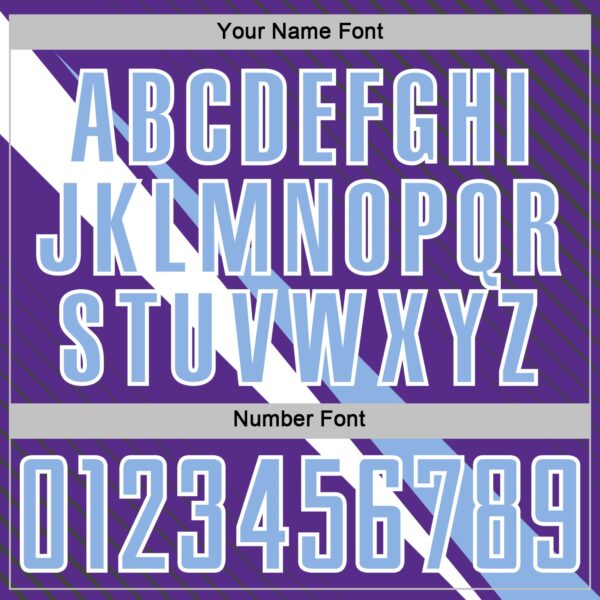 Custom Purple Light Blue-White Diagonal Stripes Sports Sublimation Soccer Uniform Jersey
