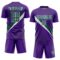 Custom Purple Kelly Green-White Diagonal Stripes Sports Sublimation Soccer Uniform Jersey