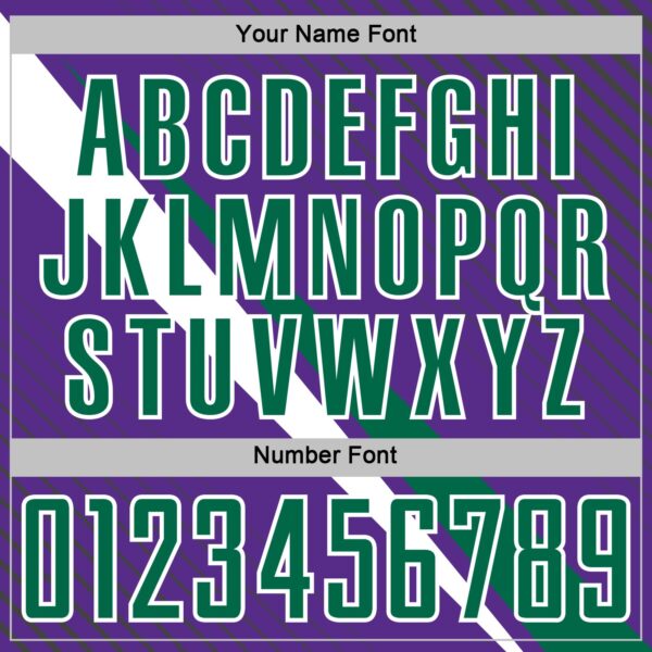 Custom Purple Kelly Green-White Diagonal Stripes Sports Sublimation Soccer Uniform Jersey