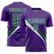 Custom Purple Kelly Green-White Diagonal Stripes Sports Sublimation Soccer Uniform Jersey