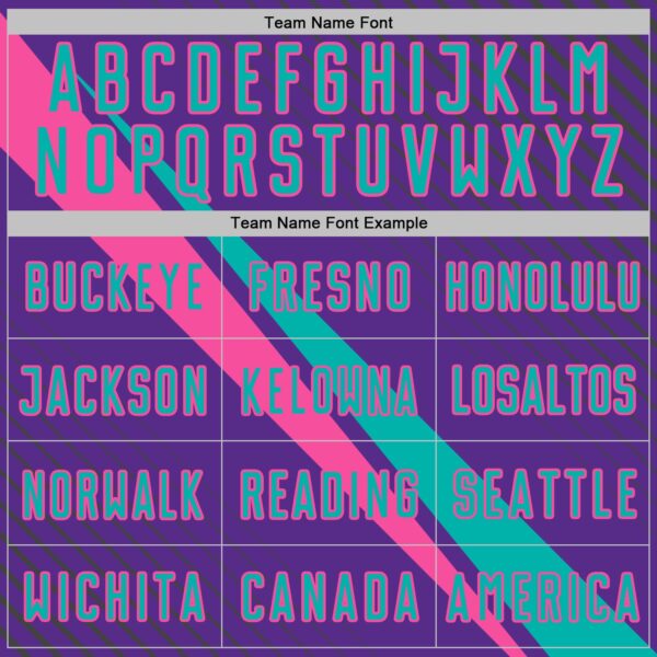 Custom Purple Aqua-Pink Diagonal Stripes Sports Sublimation Soccer Uniform Jersey