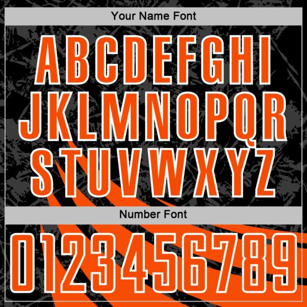 Custom Black Orange-White Distressed Diagonal Stripes Wind Shapes Sports Sublimation Soccer Uniform Jersey