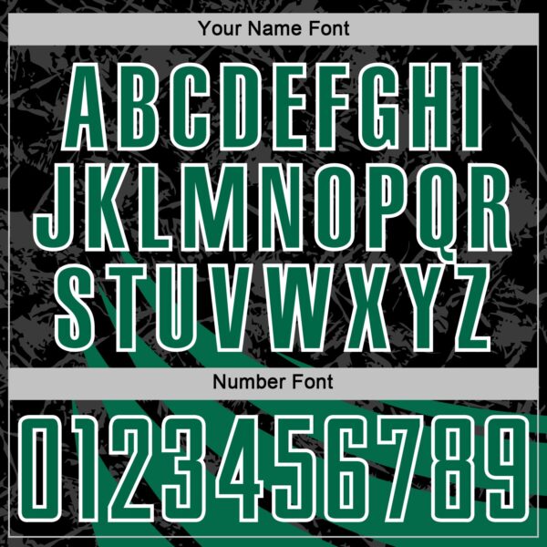 Custom Black Kelly Green-White Distressed Diagonal Stripes Wind Shapes Sports Sublimation Soccer Uniform Jersey