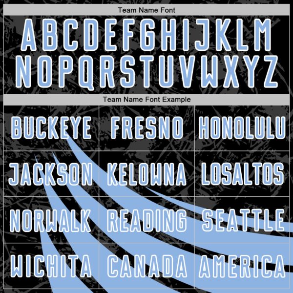 Custom Black Light Blue-White Distressed Diagonal Stripes Wind Shapes Sports Sublimation Soccer Uniform Jersey