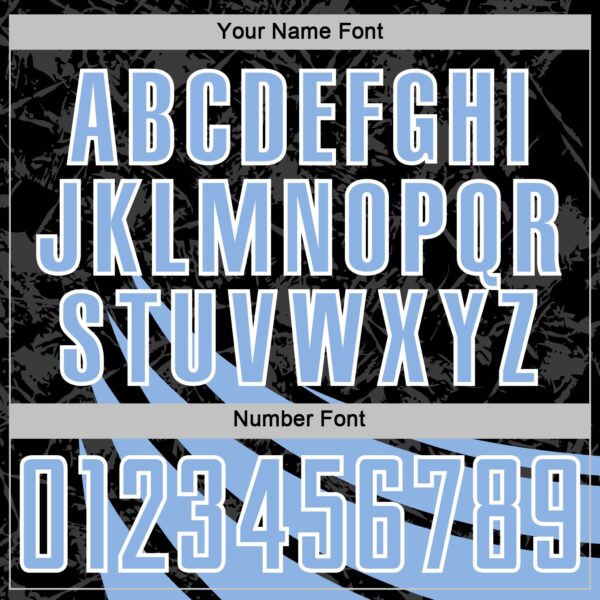 Custom Black Light Blue-White Distressed Diagonal Stripes Wind Shapes Sports Sublimation Soccer Uniform Jersey