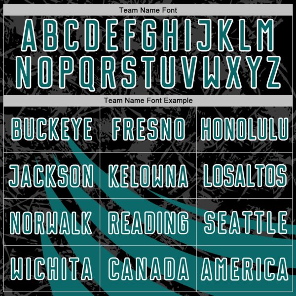 Custom Black Teal-White Distressed Diagonal Stripes Wind Shapes Sports Sublimation Soccer Uniform Jersey