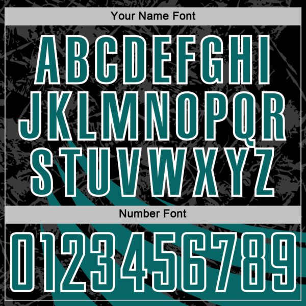 Custom Black Teal-White Distressed Diagonal Stripes Wind Shapes Sports Sublimation Soccer Uniform Jersey