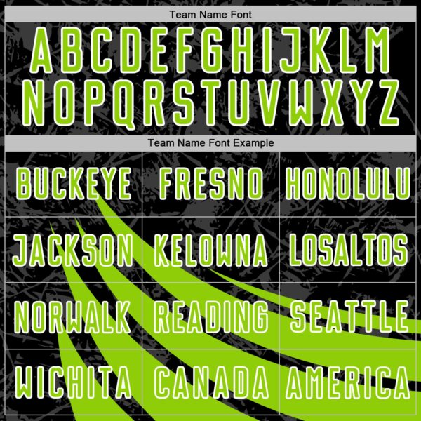 Custom Black Neon Green-White Distressed Diagonal Stripes Wind Shapes Sports Sublimation Soccer Uniform Jersey