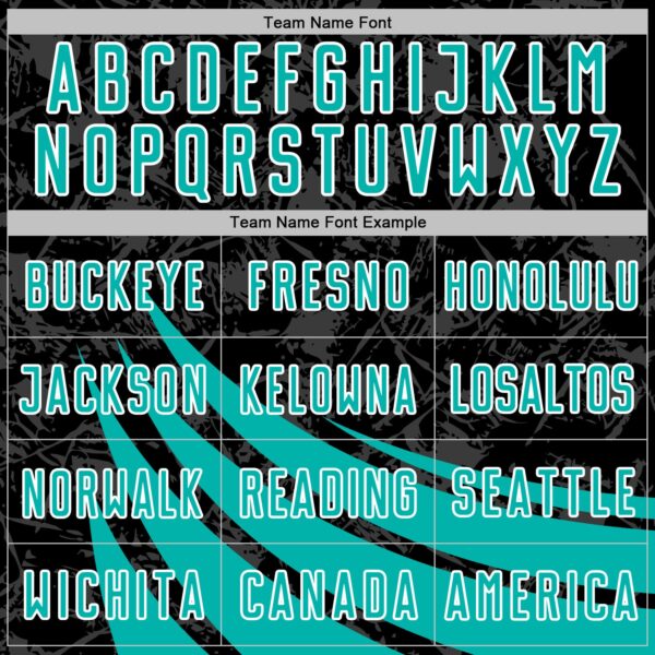 Custom Black Aqua-White Distressed Diagonal Stripes Wind Shapes Sports Sublimation Soccer Uniform Jersey