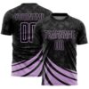 Custom Black Light Purple Distressed Diagonal Stripes Wind Shapes Sports Sublimation Soccer Uniform Jersey