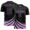 Custom Black Light Purple Distressed Diagonal Stripes Wind Shapes Sports Sublimation Soccer Uniform Jersey