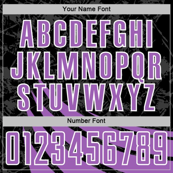 Custom Black Medium Purple-White Distressed Diagonal Stripes Wind Shapes Sports Sublimation Soccer Uniform Jersey