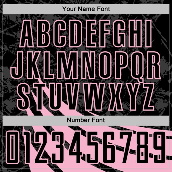 Custom Black Light Pink Distressed Diagonal Stripes Wind Shapes Sports Sublimation Soccer Uniform Jersey