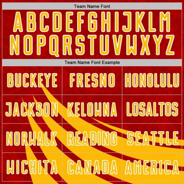 Custom Red Gold-White Distressed Diagonal Stripes Wind Shapes Sports Sublimation Soccer Uniform Jersey