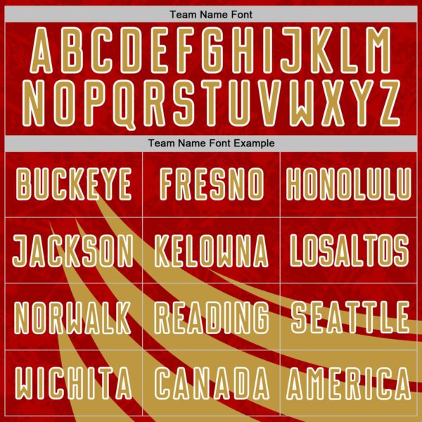 Custom Red Old Gold-White Distressed Diagonal Stripes Wind Shapes Sports Sublimation Soccer Uniform Jersey