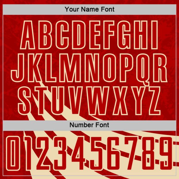 Custom Red Cream Distressed Diagonal Stripes Wind Shapes Sports Sublimation Soccer Uniform Jersey