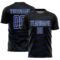Custom Black Royal-White Diagonal Pinstripes Lines Sports Sublimation Soccer Uniform Jersey