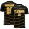 Custom Black Gold-White Diagonal Pinstripes Lines Sports Sublimation Soccer Uniform Jersey