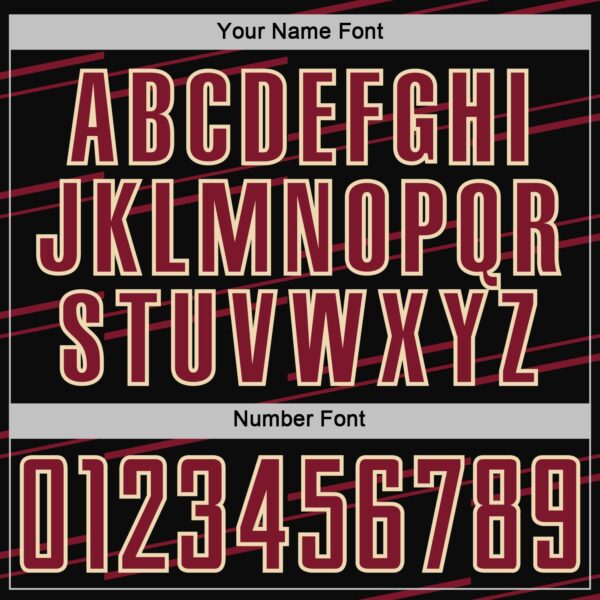 Custom Black Crimson-Cream Diagonal Pinstripes Lines Sports Sublimation Soccer Uniform Jersey