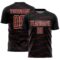 Custom Black Crimson-Cream Diagonal Pinstripes Lines Sports Sublimation Soccer Uniform Jersey