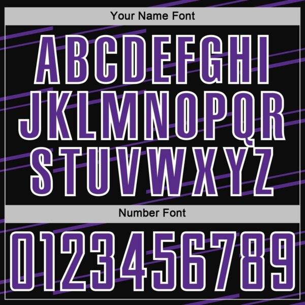 Custom Black Purple-White Diagonal Pinstripes Lines Sports Sublimation Soccer Uniform Jersey