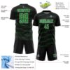 Custom Black Grass Green-White Diagonal Pinstripes Lines Sports Sublimation Soccer Uniform Jersey