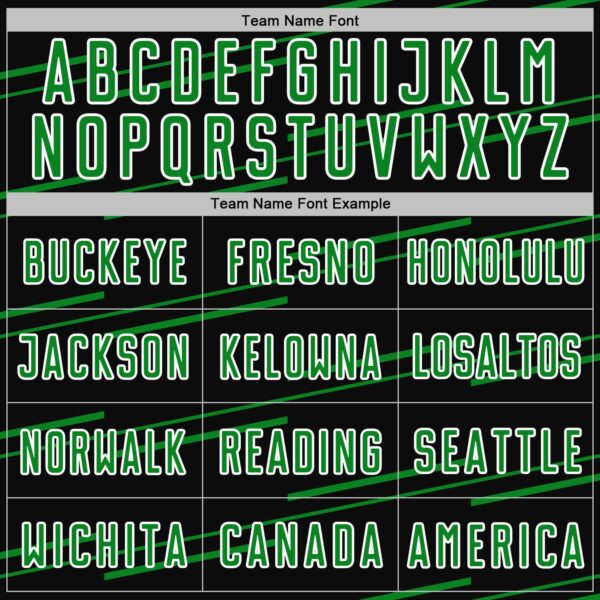 Custom Black Grass Green-White Diagonal Pinstripes Lines Sports Sublimation Soccer Uniform Jersey