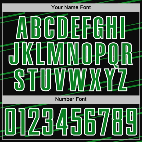 Custom Black Grass Green-White Diagonal Pinstripes Lines Sports Sublimation Soccer Uniform Jersey