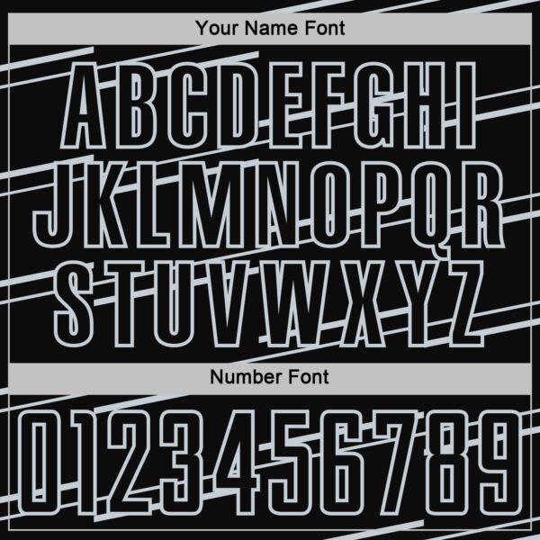 Custom Black Silver Diagonal Pinstripes Lines Sports Sublimation Soccer Uniform Jersey