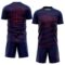 Custom Navy Red Diagonal Pinstripes Lines Sports Sublimation Soccer Uniform Jersey